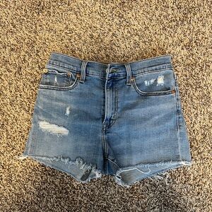 Levi's Blue Distressed Jean Shorts